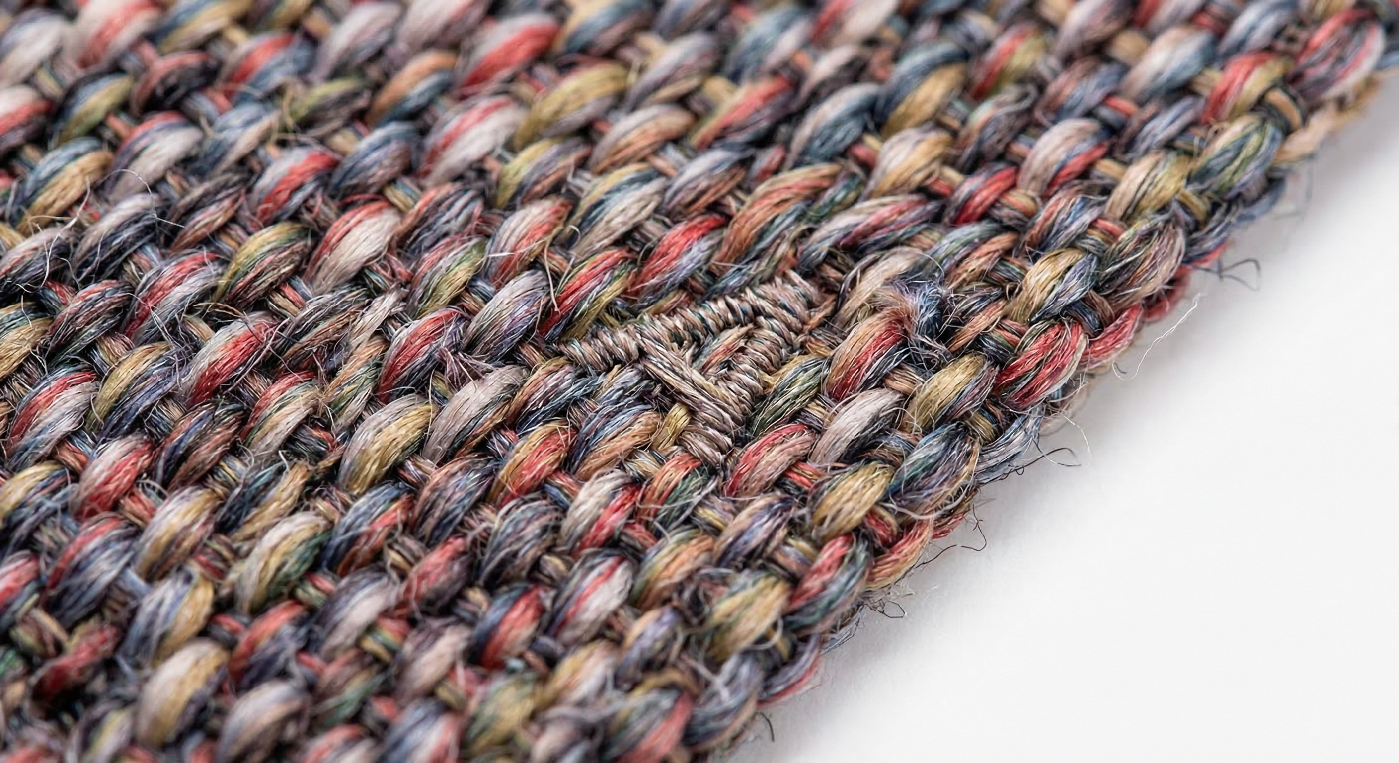 Close-up view of woven label construction showing thread density and durability