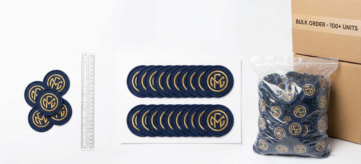 Visual progression showing business growth from 5-piece sample orders to 25-piece and 100+ piece production runs
