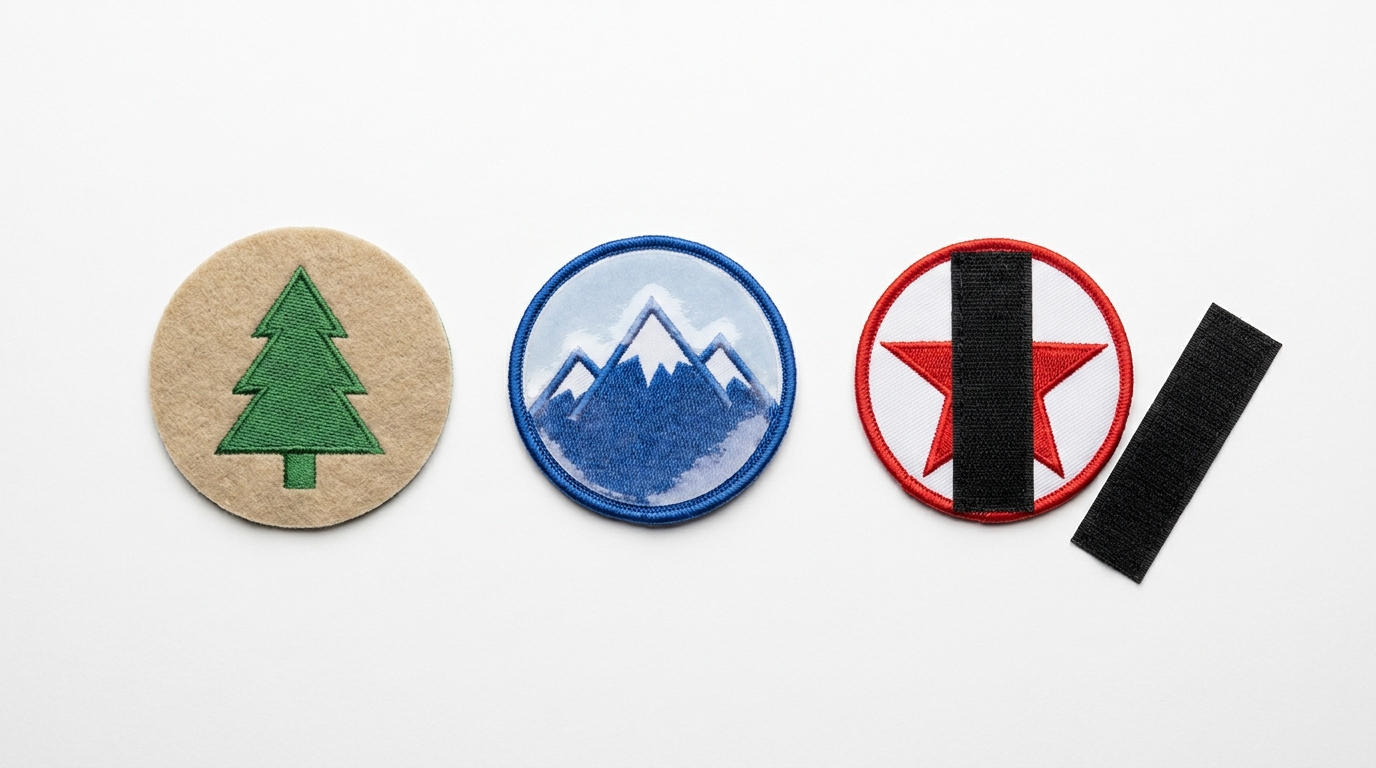 Embroidered patch backing types: iron-on, sew-on, and velcro options